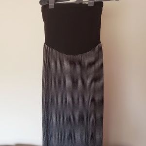 Striped Maternity Maxi Skirt